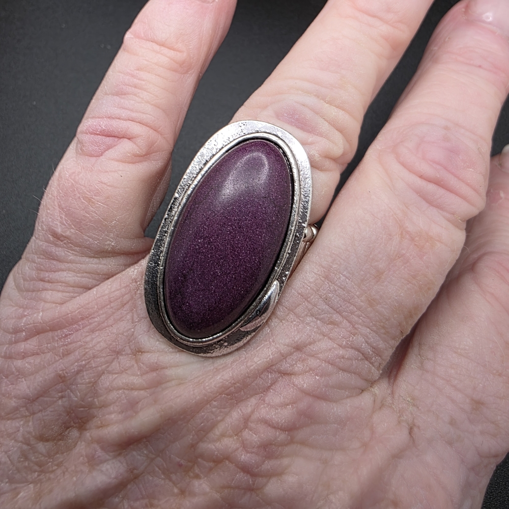 Elegant Purple Stone Silver Ring (1487)